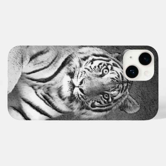 Coques Case-Mate iPhone Tigre en noir et blanc (Verso (horizontal))