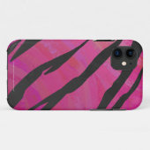 Coques Case-Mate iPhone Tigre Imprimé Rose Chaud et Noir (Dos (Horizontal))