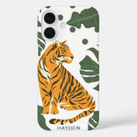 Tigre moderne et Jungle Feuille Art personnalisé