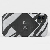 Coques Case-Mate iPhone Tigre Monogramme noir et blanc (Dos (Horizontal))