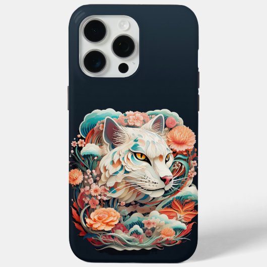 Coques Case-Mate iPhone Tigre mou avec fleurs Papier coupé (Verso)