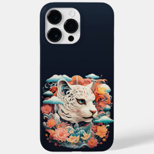 Coque Pour Pour iPhone 14 Pro Max Tigre mou avec fleurs Papier coupé