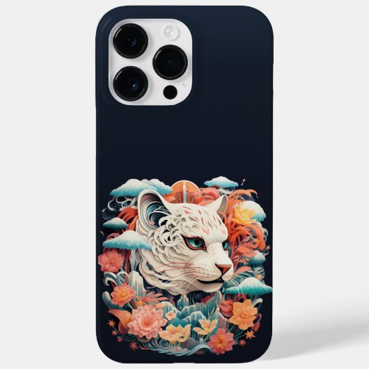 Coques Case-Mate iPhone Tigre mou avec fleurs Papier coupé (Verso)