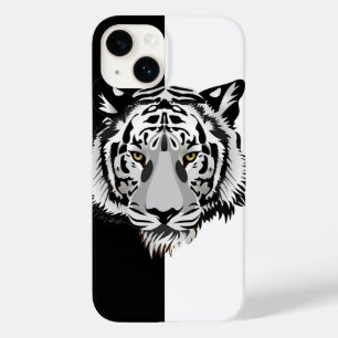 Coque Pour iPhone 14 Tigre Noir Blanc 