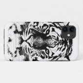 Coques Case-Mate iPhone Tigre noir et blanc visage gros (Dos (Horizontal))
