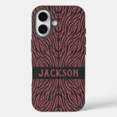 Coques Case-Mate iPhone Tigre Pattern Red and Gray (Verso)