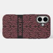 Coques Case-Mate iPhone Tigre Pattern Red and Gray (Verso (horizontal))