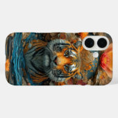 Coques Case-Mate iPhone Tigre sous couverture de fleurs (Verso (horizontal))