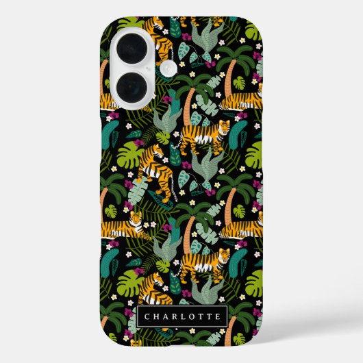 Coques Case-Mate iPhone Tigre tropical Jungle noire Safari Chats (Verso)