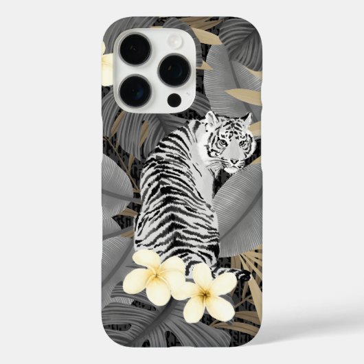 Coques Case-Mate iPhone Tigre tropical Palmier hawaïen gris Jungle (Verso)