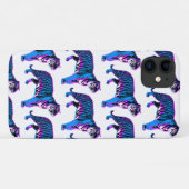 Coques Case-Mate iPhone Tigres bleus Rétro 80s (Dos (Horizontal))
