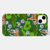 Coques Case-Mate iPhone Tigres dans l'étang blanc de lotus (Verso (horizontal))