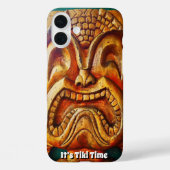 Coques Case-Mate iPhone Tiki Time Hawaii Fun Retro Wood Face Photo (Verso)