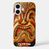 Coques Case-Mate iPhone Tiki Time Hawaii Wood Face Fun Retro Photo (Verso)