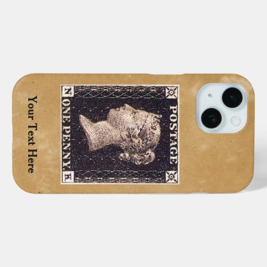 Coques Case-Mate iPhone Timbre-poste Penny Black (Verso (horizontal))