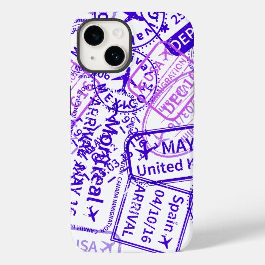 Coques Case-Mate iPhone Timbres en caoutchouc Visa Voyage (Verso)