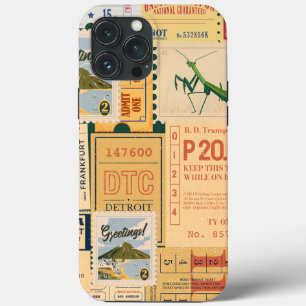 Case-Mate iPhone Case Timbres rustiques rétro classique vieux journal we