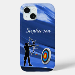 Coque Pour iPhone 15 Tir à l'arc - Silhouette d'archer et cible Personn