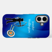 Coques Case-Mate iPhone Tir à l'arc Silhouette d'Archer Féminin et Cible (Verso (horizontal))