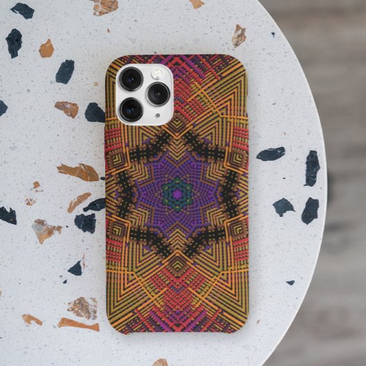 Coques Case-Mate iPhone Tisser Mandala jaune orange et violet