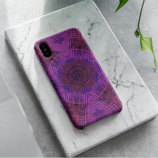 Coques Case-Mate iPhone Tisser Mandala rose violet et bleu