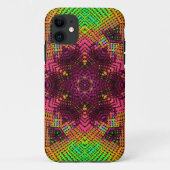 Coques Case-Mate iPhone Tisser Mandala vert orange et rose (Dos)