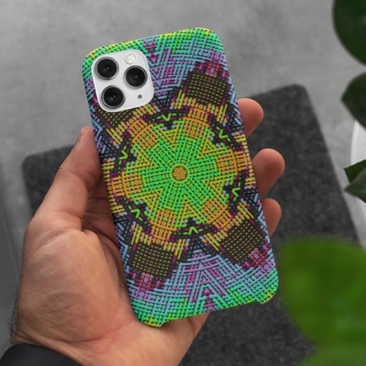Coques Case-Mate iPhone Tisser Mandala vert orange et violet