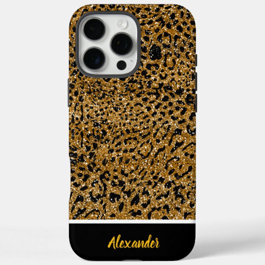 Coques Case-Mate iPhone Tissu empreinte de léopard étincelant (Verso)