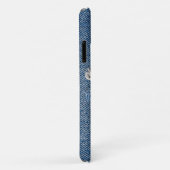 Coques Case-Mate iPhone tissu en jean bleu effilé (Dos/Droite)