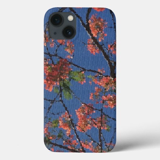 Coques Case-Mate iPhone Tissu floral, bleu (Verso)