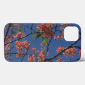 Coques Case-Mate iPhone Tissu floral, bleu (Verso (horizontal))