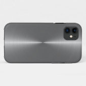 Coques Case-Mate iPhone Tissu gris argent métallique en acier inoxydable l (Dos (Horizontal))