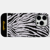 Coques Case-Mate iPhone Tissu poster de animal noir et blanc (Verso (horizontal))
