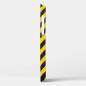 Coques Case-Mate iPhone Tissu rayé jaune et noir (Verso / Gauche)