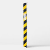 Coques Case-Mate iPhone Tissu rayé jaune et noir (Verso / Droite)