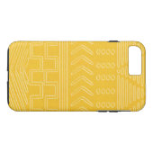 Coques Case-Mate iPhone Tissu Tribal Africain Yellow Leather Look (Dos (Horizontal))