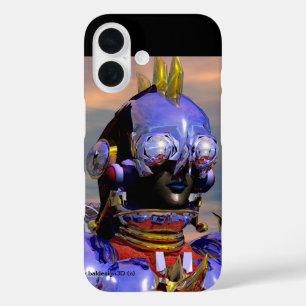 Coques iPhone 16 TITAN CYBORG PORTRAIT Blue Science Fiction, Scifi
