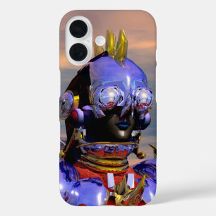 Coques iPhone 16 TITAN CYBORG PORTRAIT Blue Science Fiction, Scifi