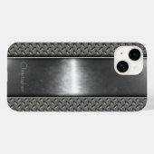 Coques Case-Mate iPhone Titane Argent Acier inoxydable Imprimer iphone 15 (Verso (horizontal))