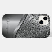 Coques Case-Mate iPhone Titane Argent Poli Radial Métallisé iphone 15 (Verso (horizontal))