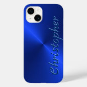 Coques Case-Mate iPhone Titane bleu acier inoxydable métal (Verso)