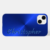 Coques Case-Mate iPhone Titane bleu acier inoxydable métal (Verso (horizontal))