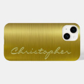 Coques Case-Mate iPhone Titane Or brillant acier inoxydable métal 15 (Verso (horizontal))