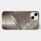 Coques Case-Mate iPhone Titane Or poli Iphone métallique radial 15 (Verso (horizontal))