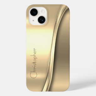 Coque Pour iPhone 14 Titane Or poli Iphone métallique radial 15