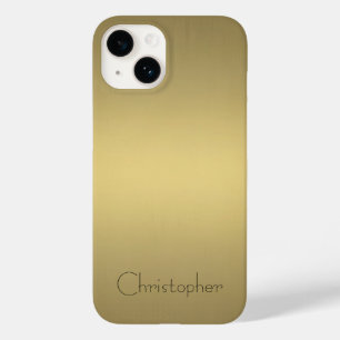 Coque Pour iPhone 14 titane Or poli Radial et métallique
