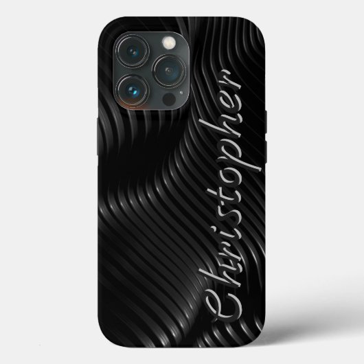 Coques Case-Mate iPhone Titane poli argent et noir radial métal (Verso)