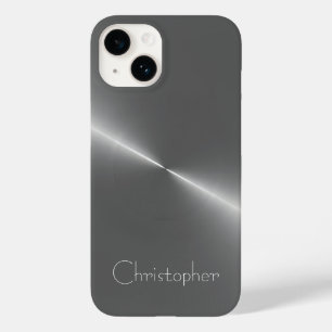 Coque Pour iPhone 14 titane poli argent radial et métallique 15