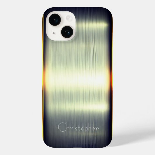 Coques Case-Mate iPhone Titane Polished vert radial métal iphone 15 (Verso)