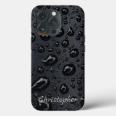 Coques Case-Mate iPhone Titane Raindrops en acier inoxydable brillant (Verso)